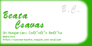 beata csavas business card